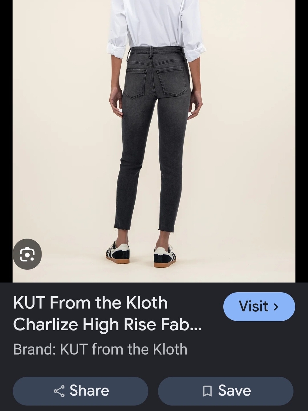Kut from the Kloth High-Rise Slim Jeans - Charcoal Gray